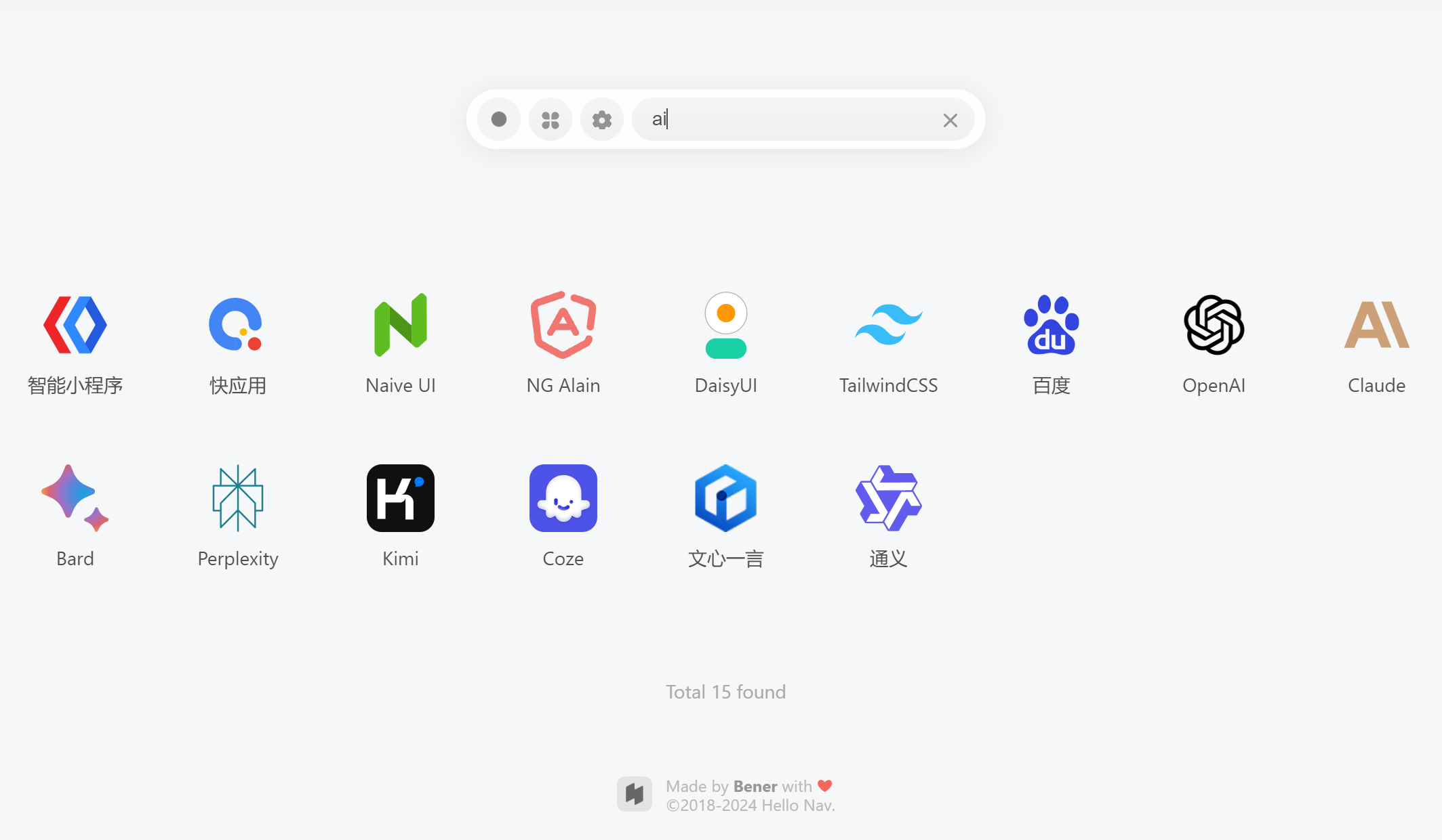 一個非常簡潔干凈的導航網站:hello-nav