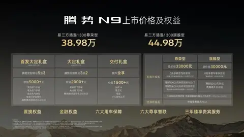 全新旗艦SUV騰勢N9已正式上市!新能源旗艦SUV領域的全能選手?。